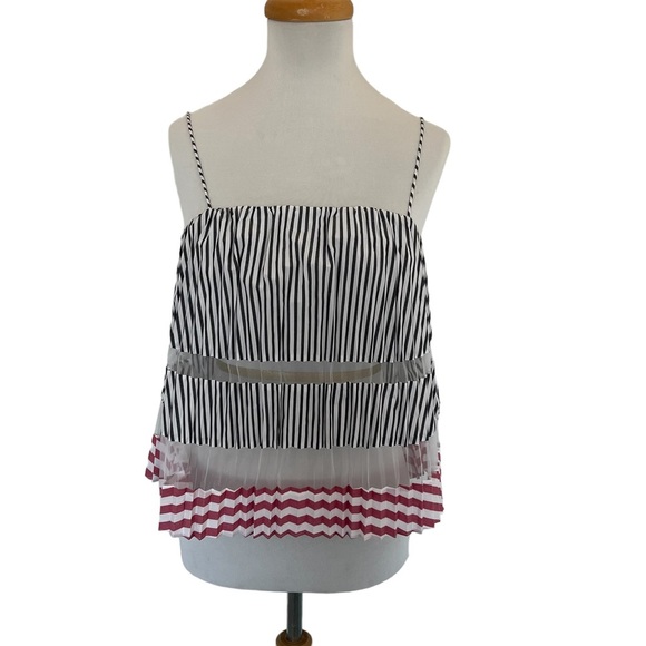 NWOT Club Monaco Striped Sunburst Tank Top M - Picture 5 of 8